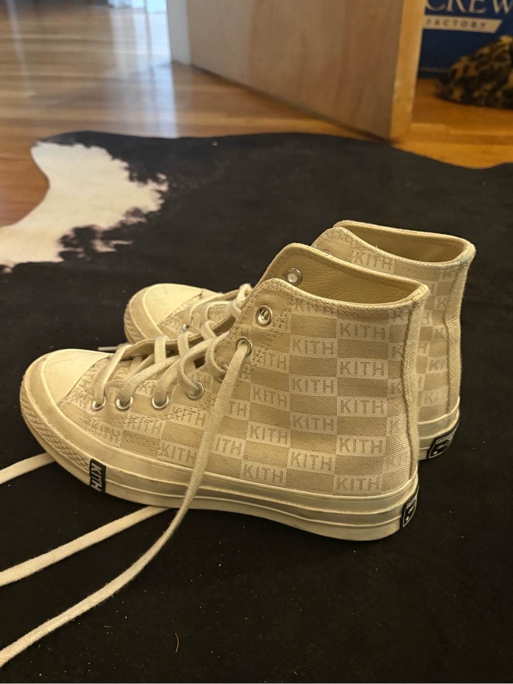 KITH x Converse High Top Platform Sneakers in Cream